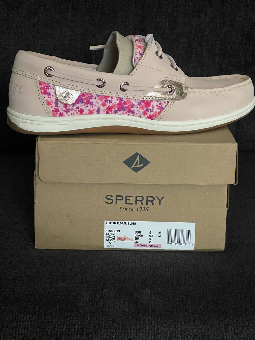 Sperry Koifish Floral Blush Pink Boat Shoe